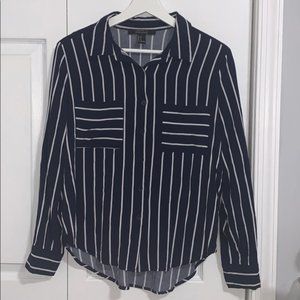 NWT Forever 21 Button-down Navy / White S